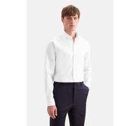 Businesshemd SEIDENSTICKER "Schwarze Rose", Herren, Gr. L41, normale Ärmellängen, weiß, 100% Baumwolle, Strukturmuster, gemustert, regular fit, 2-Knopf-Manschette, Hemden, Regular 1/1 Kentkragen Struk
