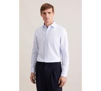 Businesshemd SEIDENSTICKER "Schwarze Rose", Herren, Gr. L (41), normale Ärmellängen, weiß (blau), 100% Baumwolle, Strukturmuster, skinny fit, 2-Knopf-Manschette, Hemden, X-Slim 1/1 Kentkragen Struktur