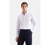 Businesshemd SEIDENSTICKER "Schwarze Rose", Herren, Gr. L (42), normale Ärmellängen, weiß (blau), 100% Baumwolle, bedruckt, slim fit, 2-Knopf-Manschette, Hemden, Slim 1/1 Kentkragen Druck (37929728-42