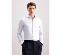 Businesshemd SEIDENSTICKER "Schwarze Rose", Herren, Gr. L (42), normale Ärmellängen, blau, 100% Baumwolle, gestreift, slim fit, 2-Knopf-Manschette, Hemden, Slim 1/1 Kentkragen Gestreift (31528969-42)