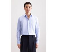 Businesshemd SEIDENSTICKER "Schwarze Rose", Herren, Gr. L (42), normale Ärmellängen, blau, 65% Baumwolle, 31% Polyester, 4% Elasthan, skinny fit, 2-Knopf-Manschette, Hemden, X-Slim 1/1 Kentkragen (473