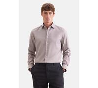 Businesshemd SEIDENSTICKER "Schwarze Rose", Herren, Gr. L (42), normale Ärmellängen, braun, 100% Baumwolle, Strukturmuster, slim fit, 2-Knopf-Manschette, Hemden, Slim 1/1 Kentkragen Struktur (47271702