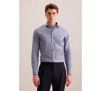 Businesshemd SEIDENSTICKER "Schwarze Rose", Herren, Gr. L (42), normale Ärmellängen, dunkelblau, 100% Baumwolle, bedruckt, skinny fit, 2-Knopf-Manschette, Hemden, X-Slim 1/1 Kentkragen Druck (46475731