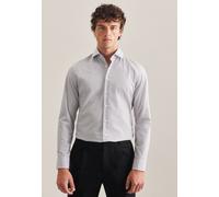 Businesshemd SEIDENSTICKER "Schwarze Rose", Herren, Gr. L (42), normale Ärmellängen, grau, 100% Baumwolle, gestreift, slim fit, 2-Knopf-Manschette, Hemden, Slim 1/1 Kentkragen Gestreift (78195932-42)
