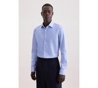 Businesshemd SEIDENSTICKER "Schwarze Rose", Herren, Gr. L (42), normale Ärmellängen, mittelblau, 100% Baumwolle, gestreift, skinny fit, 2-Knopf-Manschette, Hemden, X-Slim 1/1 Kentkragen Gestreift (489