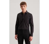 Businesshemd SEIDENSTICKER "Schwarze Rose", Herren, Gr. L (42), normale Ärmellängen, schwarz, 100% Baumwolle, unifarben, tailored fit, 2-Knopf-Manschette, Hemden, Shaped 1/1 Kentkragen Uni (28497509-4