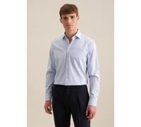 Größe 41 Seidensticker Schwarze Rose Hemd Regular Fit Hellblau smartes Karo Muster Popeline weitenverstellbare Manschette Langarm gerade geschnitten Business Kentkragen 100% Baumwolle Bügelfrei