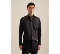 Businesshemd SEIDENSTICKER "Schwarze Rose", Herren, Gr. L41, normale Ärmellängen, schwarz, 93% Polyester, 7% Elasthan, unifarben, slim fit, 2-Knopf-Manschette, Hemden, Slim 1/1 Kentkragen Uni (3389552
