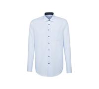 Businesshemd SEIDENSTICKER "Schwarze Rose", Herren, Gr. L41, verlängerte Ärmellängen, blau, 100% Baumwolle, unifarben, regular fit, 2-Knopf-Manschette, Hemden, Regular 1/1 Extra lang Kentkragen Uni (1