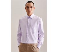 Businesshemd SEIDENSTICKER "Schwarze Rose", Herren, Gr. L42, normale Ärmellängen, lila (violett), 100% Baumwolle, unifarben, regular fit, 2-Knopf-Manschette, Hemden, Regular 1/1 Kentkragen Uni (519495