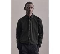 Businesshemd SEIDENSTICKER "Schwarze Rose", Herren, Gr. L42, normale Ärmellängen, schwarz, 93% Polyester, 7% Elasthan, unifarben, regular fit, 2-Knopf-Manschette, Hemden, Regular 1/1 Kentkragen Uni (1