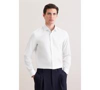 Businesshemd SEIDENSTICKER "Schwarze Rose", Herren, Gr. L42, normale Ärmellängen, weiß, 100% Baumwolle, unifarben, slim fit, 2-Knopf-Manschette, Hemden, Slim 1/1 Kentkragen Uni (42484321-42) weiß