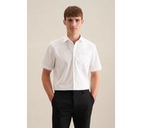 Seidensticker Herren Business-Hemd - Comfort Fit - Bügelfrei - Kent-Kragen - Kurzarm - 100% Baumwolle, Weiß (Weiß 01), 42 EU