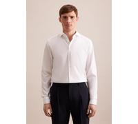 Businesshemd SEIDENSTICKER "Schwarze Rose", Herren, Gr. L42, verlängerte Ärmellängen, weiß, 100% Baumwolle, Strukturmuster, gemustert, regular fit, 2-Knopf-Manschette, Hemden, Regular 1/1 Extra lang K