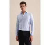 Businesshemd SEIDENSTICKER "Schwarze Rose", Herren, Gr. M (39), normale Ärmellängen, blau (hellblau), 100% Baumwolle, unifarben, slim fit, 2-Knopf-Manschette, Hemden, Slim 1/1 Kentkragen Uni (76825469