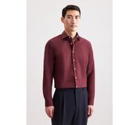 Businesshemd SEIDENSTICKER "Schwarze Rose", Herren, Gr. M (39), normale Ärmellängen, bordaux, 100% Baumwolle, unifarben, slim fit, 2-Knopf-Manschette, Hemden, Slim 1/1 Kentkragen Uni (23435062-39) bor
