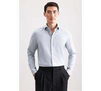 Businesshemd SEIDENSTICKER "Schwarze Rose", Herren, Gr. M (39), normale Ärmellängen, grün, 100% Baumwolle, Strukturmuster, gemustert, slim fit, 2-Knopf-Manschette, Hemden, Slim 1/1 Kentkragen Struktur