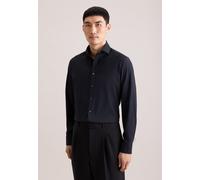 Businesshemd SEIDENSTICKER "Schwarze Rose", Herren, Gr. M (39), normale Ärmellängen, schwarz, 80% Polyamid, 20% Elastan, unifarben, slim fit, 2-Knopf-Manschette, Hemden, Slim 1/1 Kentkragen Uni (83526