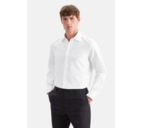 Businesshemd SEIDENSTICKER "Schwarze Rose", Herren, Gr. M (39), normale Ärmellängen, weiß, 100% Baumwolle, Strukturmuster, skinny fit, 2-Knopf-Manschette, Hemden, X-Slim 1/1 Kentkragen Struktur (86908