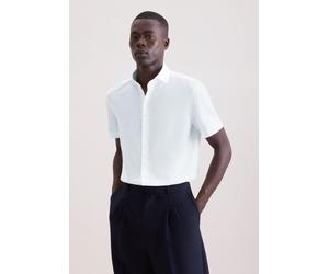 Businesshemd SEIDENSTICKER "Schwarze Rose", Herren, Gr. M (40), normale Ärmellängen, weiß, 100% Baumwolle, Strukturmuster, tailored fit, Hemden, Shaped 1/2 Kentkragen Struktur (54138648-40) weiß