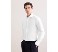 Businesshemd SEIDENSTICKER "Schwarze Rose", Herren, Gr. M (40), normale Ärmellängen, weiß, 100% Baumwolle, unifarben, slim fit, 2-Knopf-Manschette, Hemden, Slim 1/1 Kentkragen Uni (56691831-40) weiß