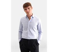 Businesshemd SEIDENSTICKER "Schwarze Rose", Herren, Gr. M (40), verlängerte Ärmellängen, blau (mittelblau), 100% Baumwolle, unifarben, slim fit, 2-Knopf-Manschette, Hemden, Slim 1/1 Extra lang Kentkra