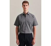Bügelfreies Fil a fil Kurzarm Business Hemd in Regular mit Kentkragen Grau 39 (01.003001-0067-39)
