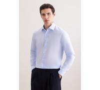 Businesshemd SEIDENSTICKER "Schwarze Rose", Herren, Gr. S (37), normale Ärmellängen, blau, 100% Baumwolle, unifarben, slim fit, 2-Knopf-Manschette, Hemden, Slim 1/1 Kentkragen Uni (19982214-37) blau