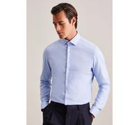 Businesshemd SEIDENSTICKER "Schwarze Rose", Herren, Gr. S (37), normale Ärmellängen, blau, 60% Baumwolle, 35% Polyester, 5% Elasthan, unifarben, skinny fit, 2-Knopf-Manschette, Hemden, X-Slim 1/1 Kent