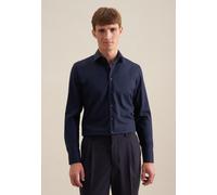 Seidensticker Hemd Herren Slim Fit Langarm 100% Baumwolle Blau Größe 37