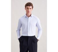 Businesshemd SEIDENSTICKER "Schwarze Rose", Herren, Gr. S (37), normale Ärmellängen, hellblau, 78% Polyamid, 22% Elasthan, bedruckt, slim fit, 2-Knopf-Manschette, Hemden, Slim 1/1 Kentkragen Druck (85