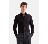 Businesshemd SEIDENSTICKER "Schwarze Rose", Herren, Gr. S (37), normale Ärmellängen, schwarz, 50% Baumwolle, 50% Modal, unifarben, slim fit, 2-Knopf-Manschette, Hemden, Slim 1/1 Kentkragen Uni (773893