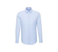 Businesshemd SEIDENSTICKER "Schwarze Rose", Herren, Gr. S (38), normale Ärmellängen, blau, 100% Baumwolle, unifarben, slim fit, 2-Knopf-Manschette, Hemden, Slim 1/1 Kentkragen Uni (75486663-38) blau