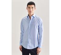 Businesshemd SEIDENSTICKER "Schwarze Rose", Herren, Gr. S (38), normale Ärmellängen, blau, 100% Baumwolle, unifarben, slim fit, 2-Knopf-Manschette, Hemden, Slim 1/1 Kentkragen Uni (81644969-38) blau