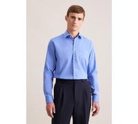 Businesshemd SEIDENSTICKER "Schwarze Rose", Herren, Gr. S (38), normale Ärmellängen, blau (mittelblau), 100% Baumwolle, unifarben, regular fit, 2-Knopf-Manschette, Hemden, Regular 1/1 Kentkragen Uni (