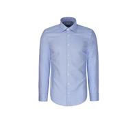 Businesshemd SEIDENSTICKER "Schwarze Rose", Herren, Gr. S (38), normale Ärmellängen, blau (mittelblau), 100% Baumwolle, Strukturmuster, slim fit, 2-Knopf-Manschette, Hemden, Slim 1/1 Kentkragen Strukt