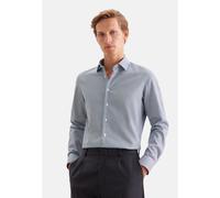 Businesshemd SEIDENSTICKER "Schwarze Rose", Herren, Gr. S (38), normale Ärmellängen, grau (grün), 100% Baumwolle, bedruckt, slim fit, 2-Knopf-Manschette, Hemden, Slim 1/1 Kentkragen Druck (98330654-38