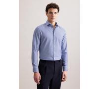 Businesshemd SEIDENSTICKER "Schwarze Rose", Herren, Gr. S (38), normale Ärmellängen, mittelblau, 100% Baumwolle, gestreift, slim fit, 2-Knopf-Manschette, Hemden, Slim 1/1 Kentkragen Gestreift (9931781