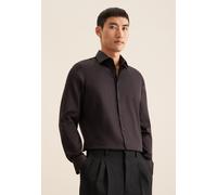 Seidensticker Businesshemd Herren Shaped Fit – Bügelleicht, Kent-Kragen, 100% Baumwolle, Schwarz