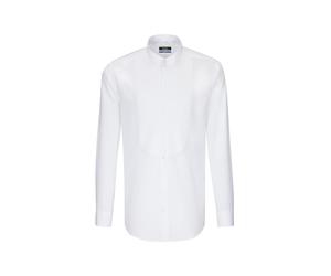 Businesshemd SEIDENSTICKER "Schwarze Rose", Herren, Gr. S (38), normale Ärmellängen, weiß, 100% Baumwolle, unifarben, tailored fit, Hemden, Gala Uni (60197247-38) weiß