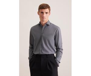 Businesshemd SEIDENSTICKER "Schwarze Rose", Herren, Gr. S38, normale Ärmellängen, grau, 100% Baumwolle, unifarben, regular fit, 2-Knopf-Manschette, Hemden, Regular 1/1 Kentkragen Uni (22791132-38) gra