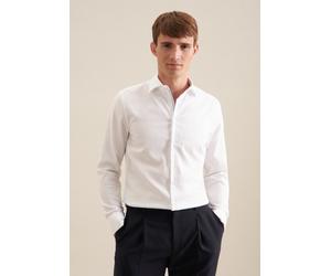 Businesshemd SEIDENSTICKER "Schwarze Rose", Herren, Gr. S38, normale Ärmellängen, weiß, 100% Baumwolle, Strukturmuster, unifarben, slim fit, 2-Knopf-Manschette, Hemden, Slim 1/1 Kentkragen Struktur (1