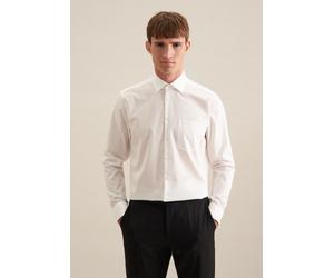 Businesshemd SEIDENSTICKER "Schwarze Rose", Herren, Gr. XL (43), normale Ärmellängen, beige (ecru), 100% Baumwolle, unifarben, regular fit, Doppelmanschette, Hemden, Regular 1/1 Kentkragen Uni (113491