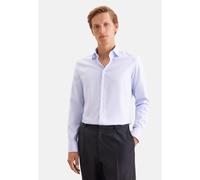 Businesshemd SEIDENSTICKER "Schwarze Rose", Herren, Gr. XL (43), normale Ärmellängen, blau, 100% Baumwolle, Strukturmuster, skinny fit, 2-Knopf-Manschette, Hemden, X-Slim 1/1 Kentkragen Struktur (8911