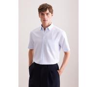 Businesshemd SEIDENSTICKER "Schwarze Rose", Herren, Gr. XL (43), normale Ärmellängen, blau, 100% Baumwolle, Strukturmuster, regular fit, Hemden, Regular 1/2 Button-Down-Kragen Struktur (77845408-43) b