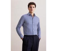 Businesshemd SEIDENSTICKER "Schwarze Rose", Herren, Gr. XL (43), normale Ärmellängen, blau (dunkelblau), 100% Baumwolle, gestreift, slim fit, Langarm 2-Knopf-Manschette, Hemden, Slim 1/1 Kentkragen Ge