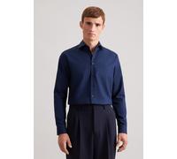 Businesshemd SEIDENSTICKER "Schwarze Rose", Herren, Gr. XL (43), normale Ärmellängen, blau (dunkelblau), 100% Baumwolle, unifarben, regular fit, 2-Knopf-Manschette, Hemden, Regular 1/1 Kentkragen Uni