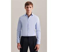 Businesshemd SEIDENSTICKER "Schwarze Rose", Herren, Gr. XL (43), normale Ärmellängen, blau (hellblau), 100% Baumwolle, kariert, slim fit, 2-Knopf-Manschette, Hemden, Slim 1/1 Kentkragen Karo (66568423
