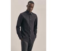 Businesshemd SEIDENSTICKER "Schwarze Rose", Herren, Gr. XL (43), normale Ärmellängen, schwarz, 100% Baumwolle, unifarben, skinny fit, 2-Knopf-Manschette, Hemden, X-Slim 1/1 Kentkragen Uni (83303864-43