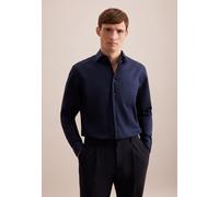 Businesshemd SEIDENSTICKER "Schwarze Rose", Herren, Gr. XL (44), normale Ärmellängen, blau (dunkelblau), 100% Baumwolle, unifarben, regular fit, 2-Knopf-Manschette, Hemden, Regular 1/1 Kentkragen Uni